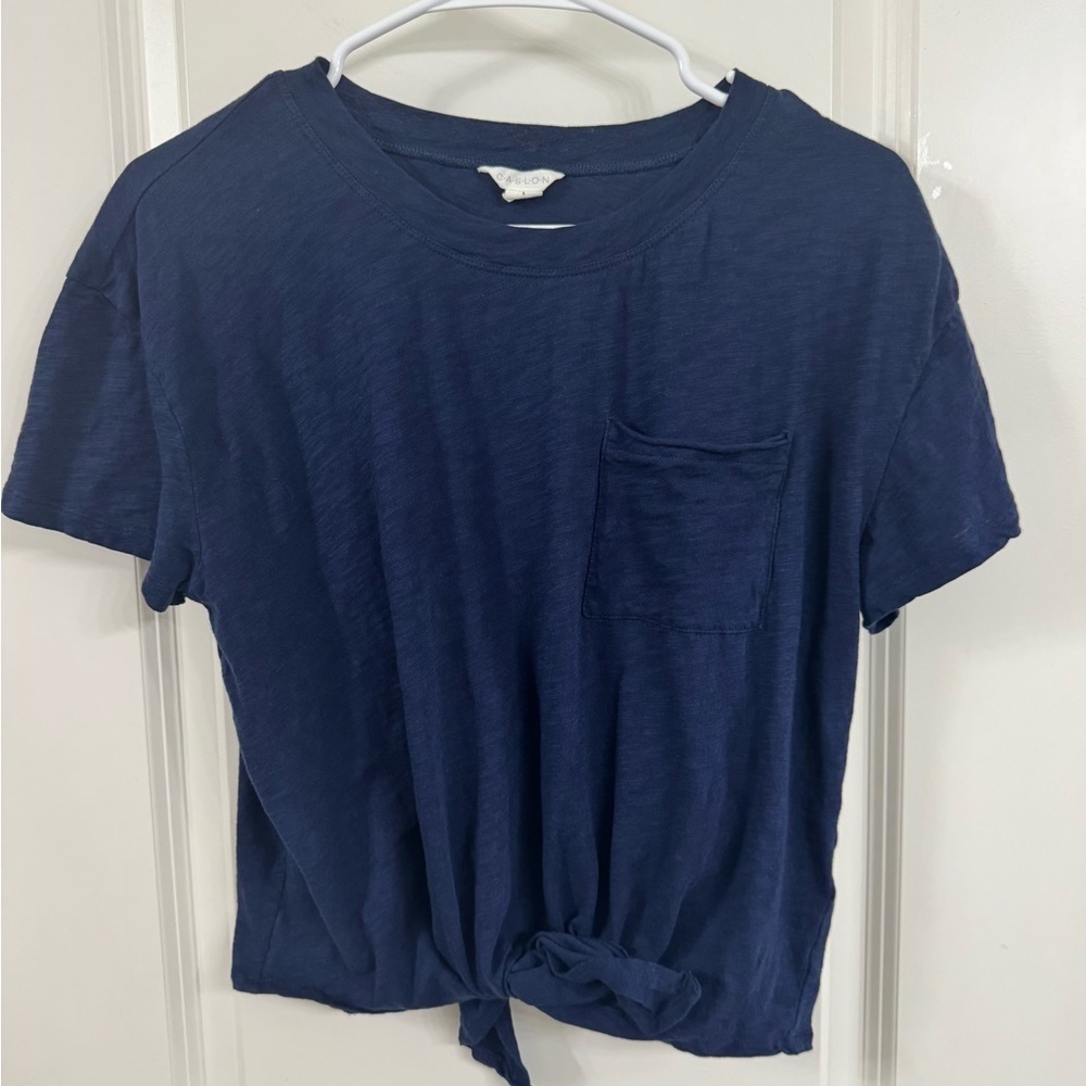Caslon Dark Blue Short Sleeve Tee with Pocket